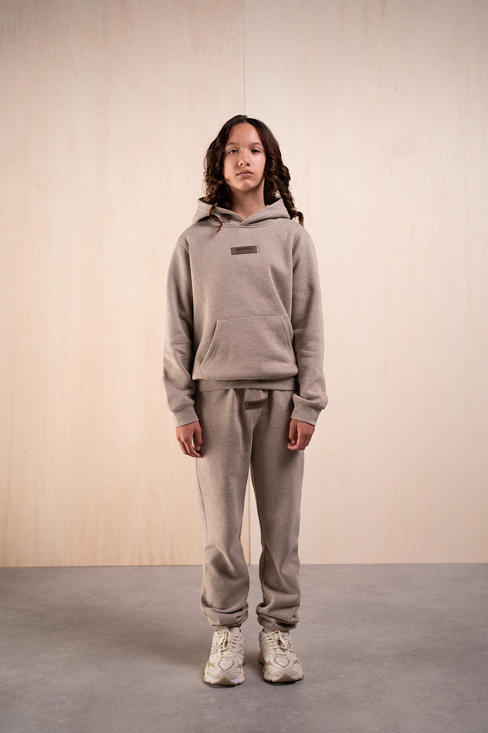 KIDS RUBBER TRACKSUIT - DARK BEIGE