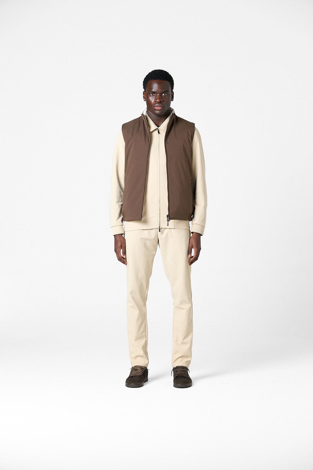 REFLECTION BODY WARMER - DARK BROWN/BEIGE