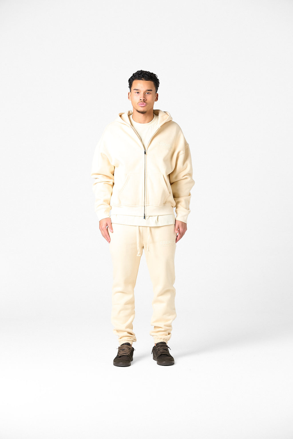BASIC ZIPPER TRACKSUIT - BEIGE