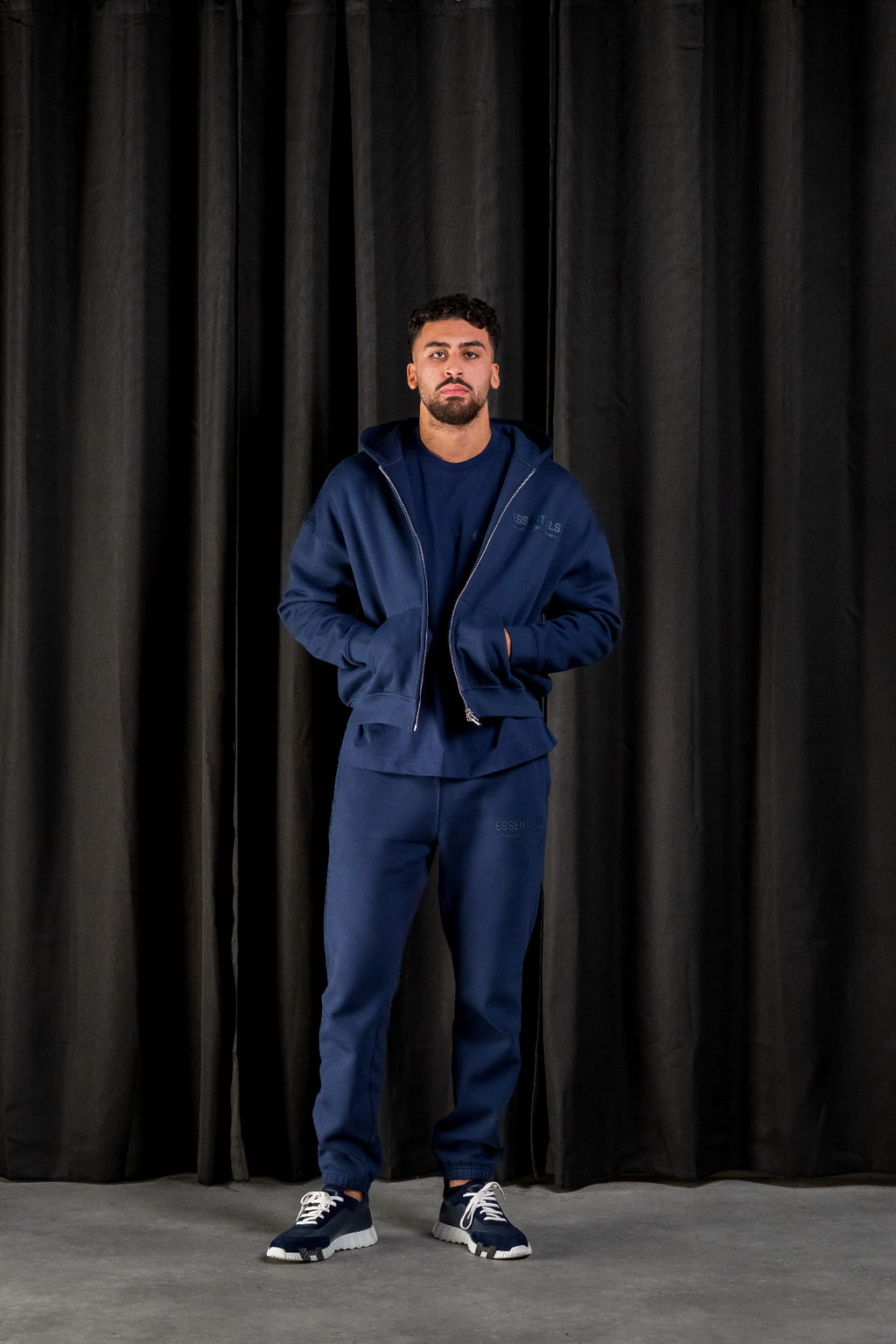 BASIC ZIPPER TRACKSUIT - NAVY BLUE