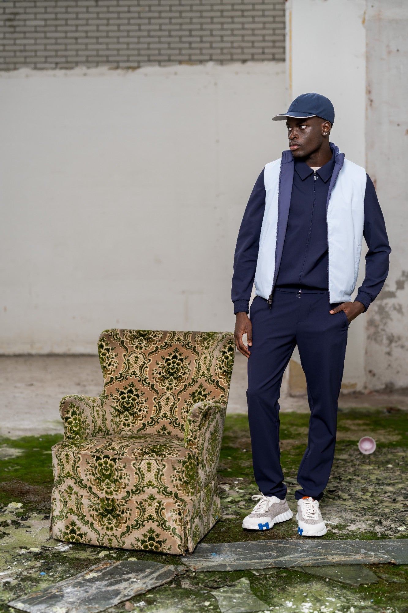 REFLECTION BODY WARMER - DARK BLUE/LIGHT BLUE