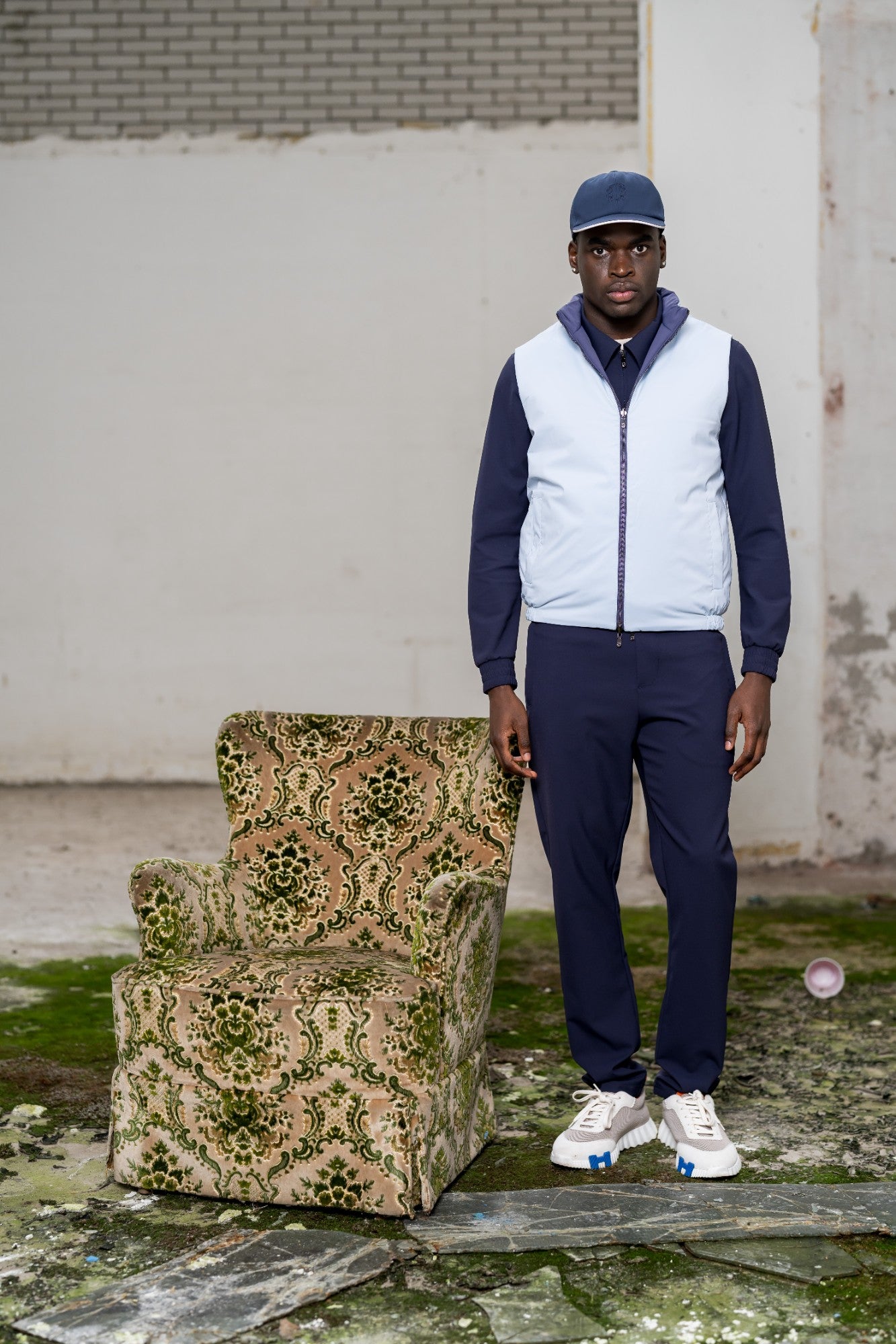 REFLECTION BODY WARMER - DARK BLUE/LIGHT BLUE