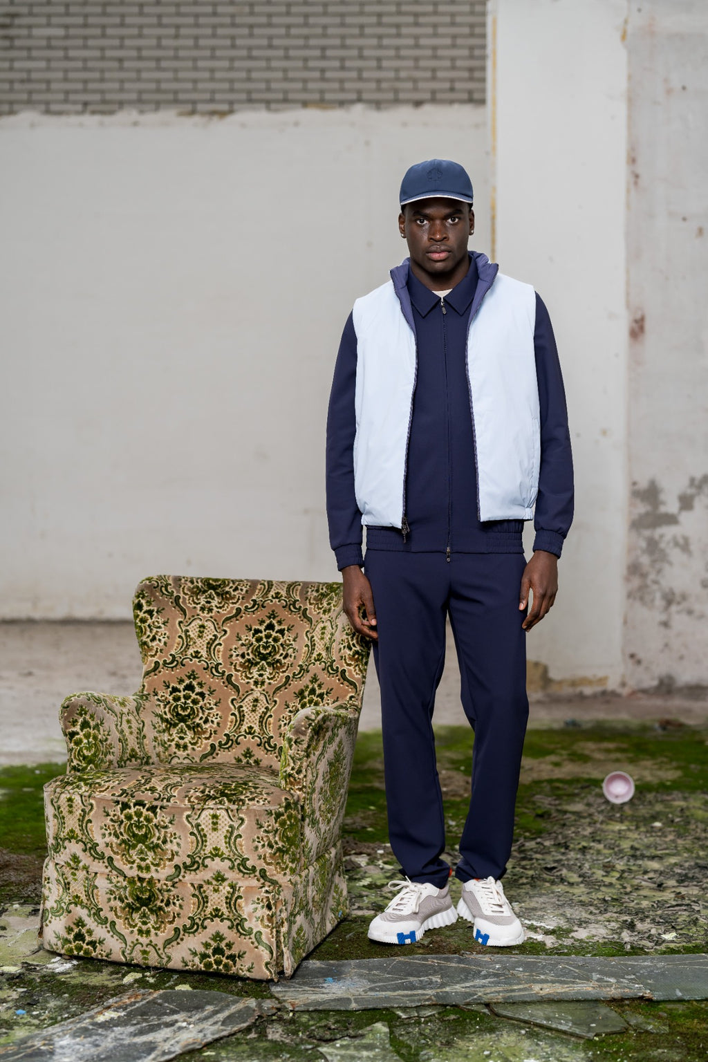 REFLECTION BODY WARMER - DARK BLUE/LIGHT BLUE