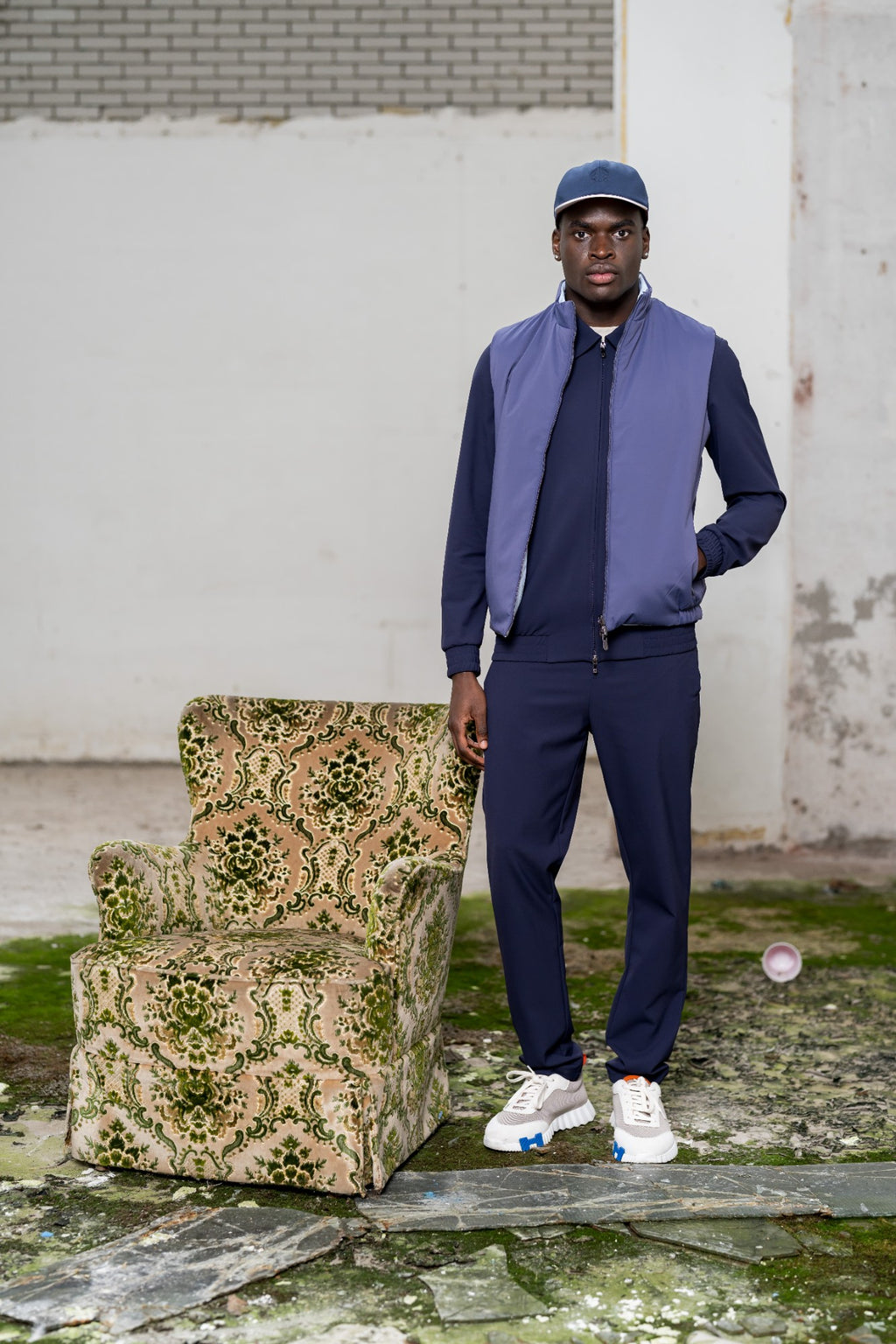 REFLECTION BODY WARMER - DARK BLUE/LIGHT BLUE