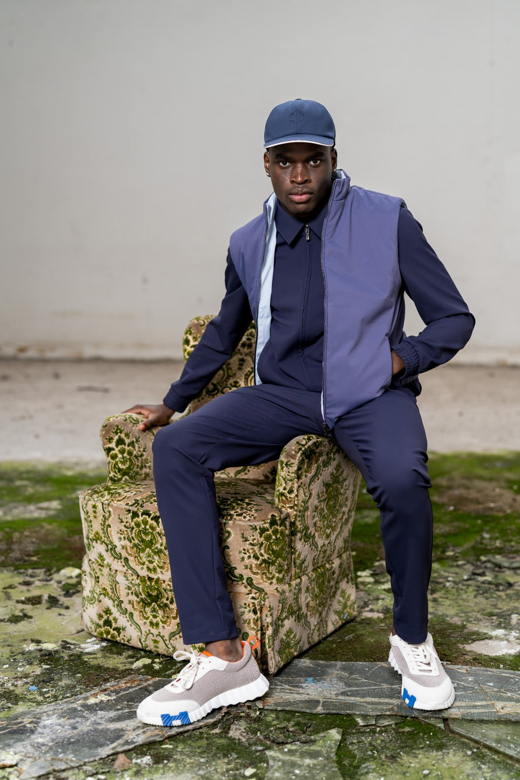 REFLECTION BODY WARMER - DARK BLUE/LIGHT BLUE