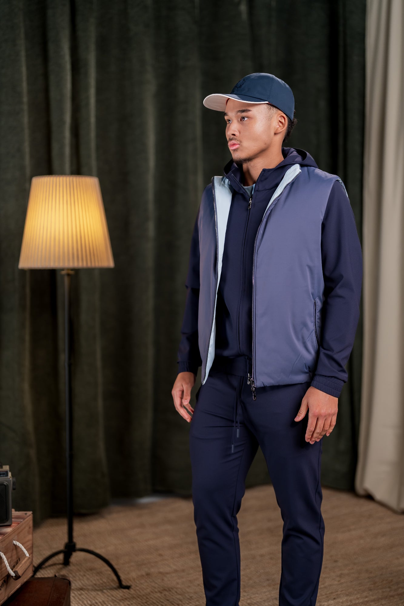 REFLECTION BODY WARMER - DARK BLUE/LIGHT BLUE