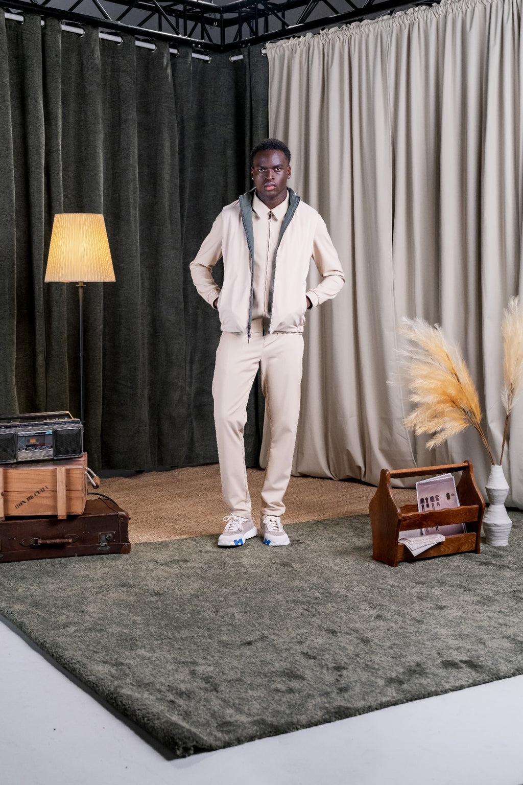 REFLECTION BODY WARMER - GREEN/BEIGE