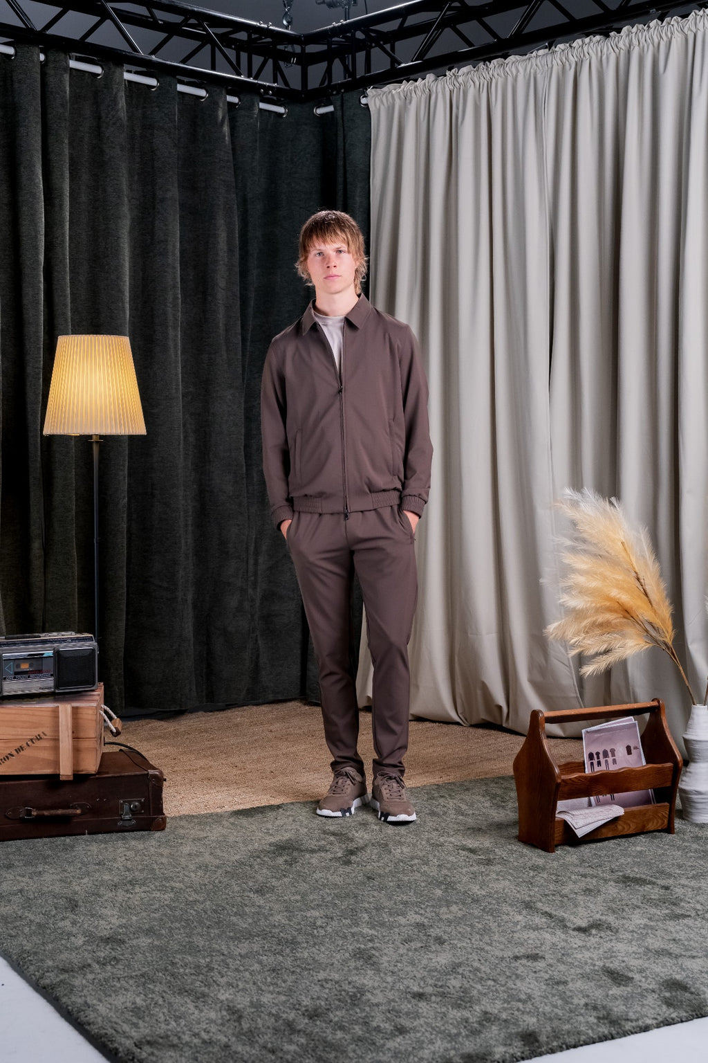 REFLECTION SET TRACKSUIT HOODIE - BROWN