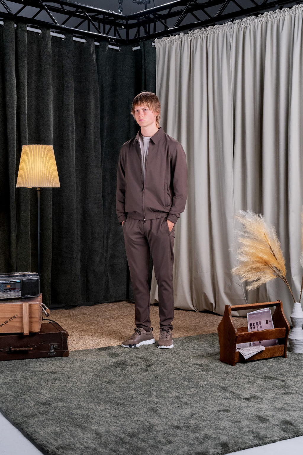 REFLECTION SET TRACKSUIT HOODIE - BROWN